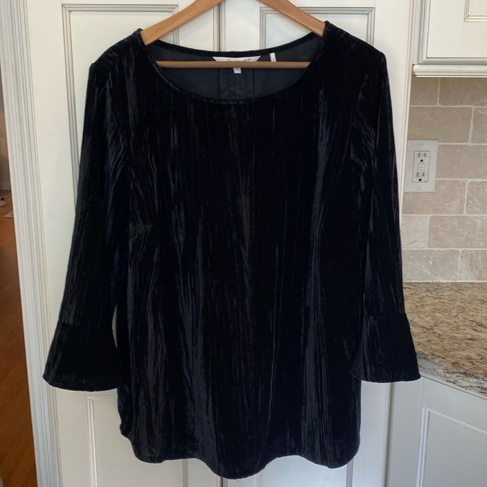 NWT Black Velvet Foxcroft Tunic 1x